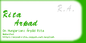 rita arpad business card