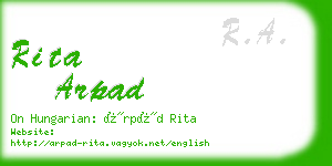 rita arpad business card